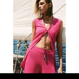 NWT Zara Linen Blend Sweater V-neck  small